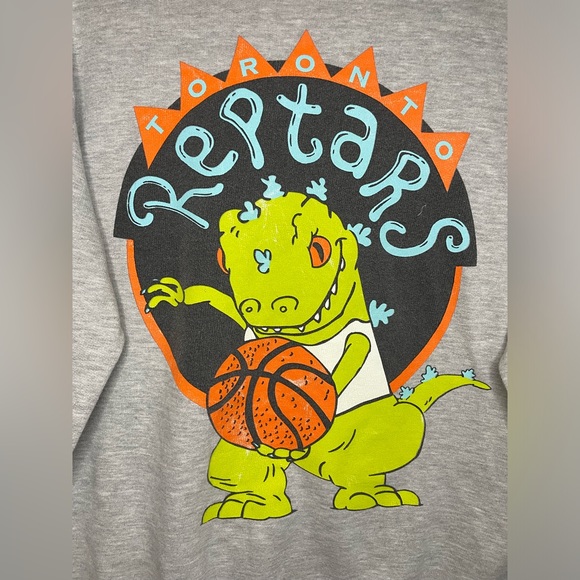 Rare Vintage Toronto Raptors / Reptars Rugrats NBA Sweatshirt Size Large - Picture 2 of 9